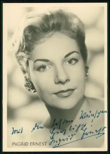 Foto 15x10 - Ingrid Ernest Fernsehansagerin Portrait Autogramm signiert 1953