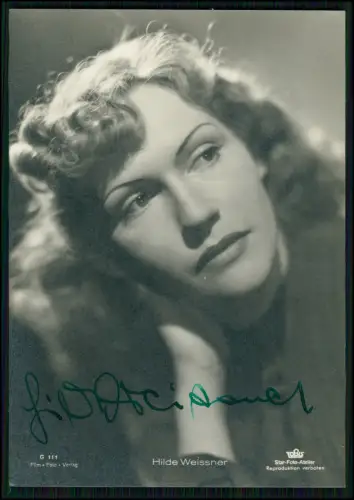 Foto 15x10 - Hilde Weissner Schauspielerin Portrait Autogramm signiert 1953