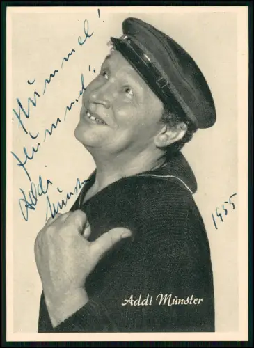 15x10cm - Albert Addi Münster Humorist - Portrait Autogramm signiert 1955