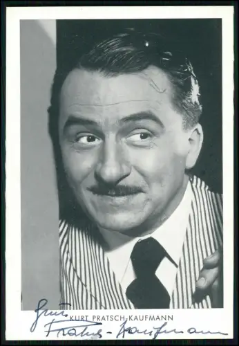 15x10cm Kurt Pratsch-Kaufmann Schauspieler Portrait Autogramm signiert 1953