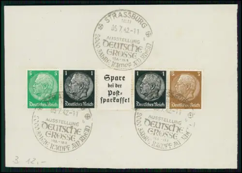 5x alte Belege 1942–44 Deutsches Reich - Sonderstempel u. Briefmarken