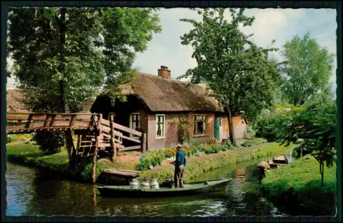 AK - Giethoorn Niederlande - Boot Brücke - Reetdachhaus Idylle - Meulencolor