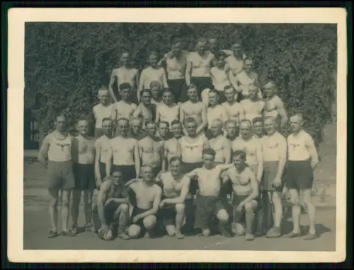 3x Foto - Wehrmacht Sportgruppe - Soldaten im Trikot Turnhemd Badehose ....