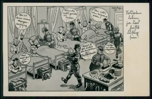 3x AK - AK Barlog Soldaten Karikatur Lazarett Frühstück u.a. - Wehrmacht Satire