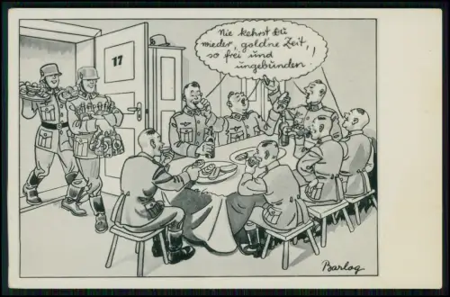 3x AK - AK Barlog Soldaten Karikatur Lazarett Frühstück u.a. - Wehrmacht Satire