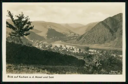 2x AK Cochem Mosel mit Burg u. Schiff Dampfer - Original Cornely Foto - 1936