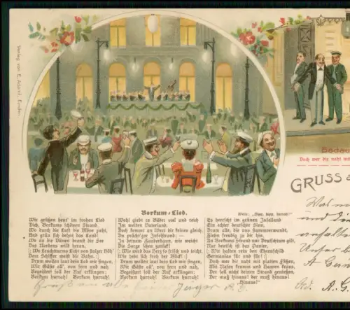 AK alte Litho - Gruss aus Borkum - 1903 gelaufen