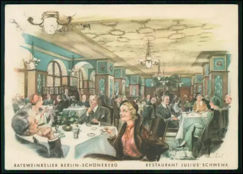 AK Ratsweinkeller Berlin-Schöneberg - Restaurant Julius Schwenk - 1940 gelaufen