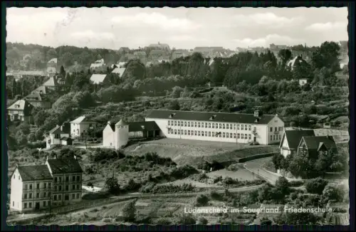 Foto AK - Lüdenscheid im Sauerland Friedenschule mit Blick auf den Ort - Cekade