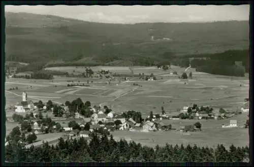 Echt Foto AK - Mehlmeisel Fichtelgebirge - Luftaufnahme Ort mit Kirche in Bayern