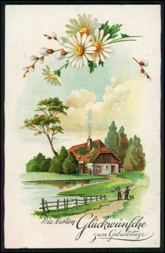 7x AK - Die besten Glückwünsche zum Geburtstage - Ansichten 1920-30er gelaufen