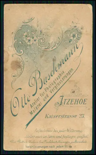 CDV Foto Soldat - langes Seitengewehr Atelier Otto Buschmann Itzehoe Kaiserstr.