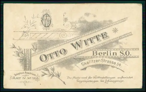 CDV Foto Soldat - Uniform Pickelhaube Otto Witte Atelier Berlin Skalitzer Straße