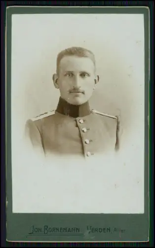 CDV Foto Portrait Soldat - Uniform Preußen Kaiserzeit - Verden Atelier Bornemann