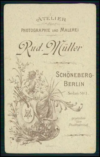 CDV Foto Portrait Soldat - Atelier Rud. Müller, Schöneberg Berlin Sedanstraße 1