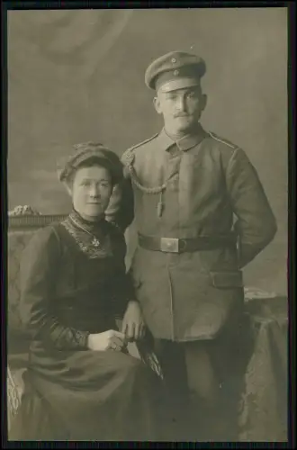 Foto 15x10 Soldat Frau - A. Hirrlinger, Hofphotograph, Gartenstraße 9, Stuttgart