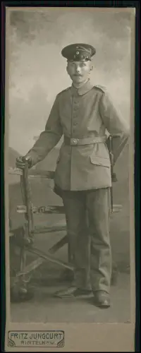 CAB Foto 15x6cm - Soldat Seitengewehr - Fritz Jungcurt, Rinteln Bahnhofstraße 14