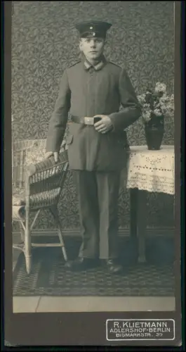 CAB Foto 17x8cm Portrait Soldat - R. Klietmann Adlershof-Berlin Bismarckstr. 39