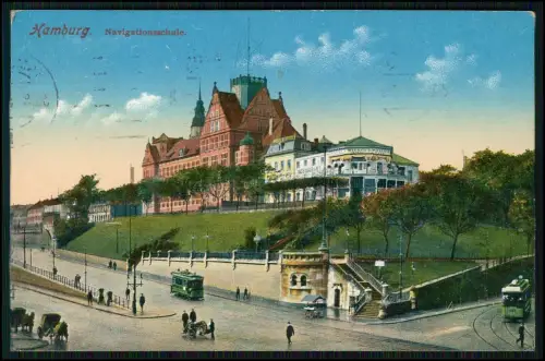 Navigationsschule Lehreinrichtung für angehende Kapitäne in Hamburg - 1913 gel.
