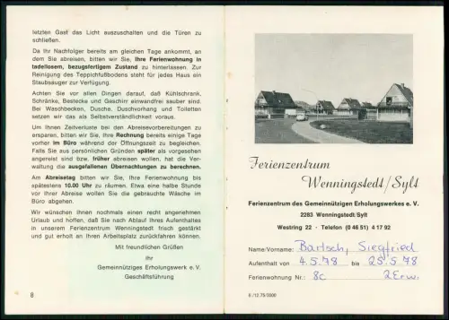 Heft 8 S. - Ferienzentrum Wenningstedt Sylt - Gästeinfo zu Abreise Sauberkeit...