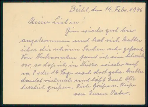Postkarte Ganzsache Amerikanische Zone Bühl Baden 1946 gelaufen nach Stuttgart