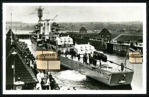 Foto AK - leichter Kreuzer Karlsruhe - Kriegsschiff Reichsmarine Kriegsmarine