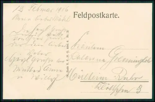 AK 1. WK - Deuxnouds-aux-Bois Meuse - 33 Div. I.R. Rgt. 67 MG -Feldpost 02. 1916