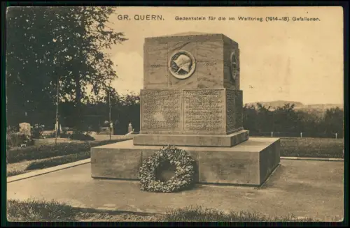 AK Groß-Quern Steinbergkirche - Kriegerdenkmal 1.WK 1914–18 Gedenkstein Ehrenmal