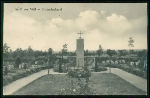 AK Viöl in Nordfriesland Krieger-Ehrendenkmal - 1. WK Soldatenfriedhof Feldpost