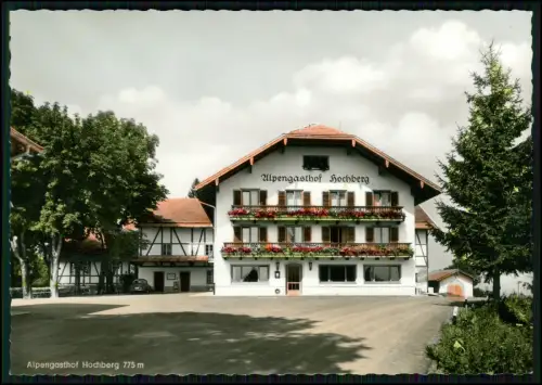 Foto AK Alpengasthof Hochberg Traunstein Bayern Hotel Gasthof Berghaus koloriert