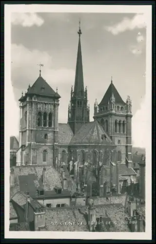 4x Foto AK - Genf J.J. Rousseau Insel Mont Blanc Brücke Altstadt und andere 1928
