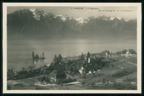 Foto AK - Clarens Le Basset Schweiz - Genfersee Ile de Salagnon Grammont - 1928