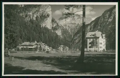 Foto AK Schluderbach Carbonin Toblach Südtirol Dolomiten Hotel in Südtirol 1928