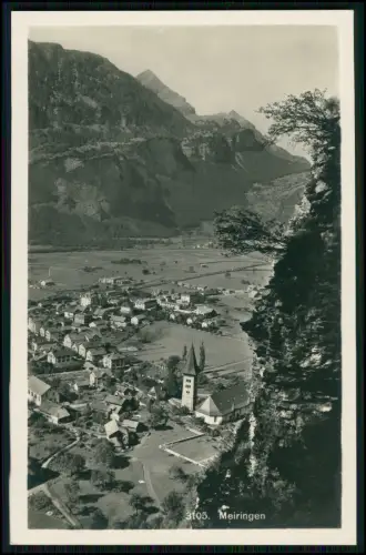 Foto AK - Meiringen im Berner Oberland - Kirche Dorfansicht Alpen Panorama 1928