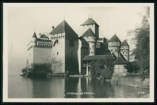 Foto AK - Château de Chillon Schweiz - Genfersee Schloss Architektur Waadt 1928