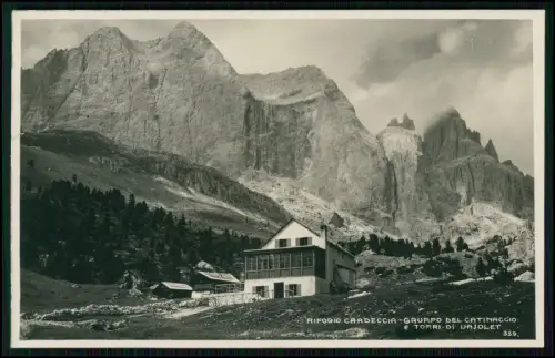 Foto AK - Rifugio Gardeccia Rosengarten Dolomiten Torri Vajolet Tirol Hütte 1928