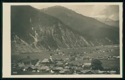Foto AK Ehrwald Tirol Österreich Alpen Dorf Kirche Berge Panorama Zugspitze 1928