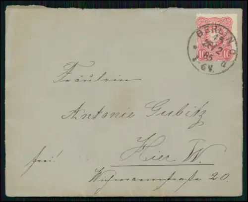 15x alte Briefumschlag 1885 gelaufen Berlin - 10 Pfennig Marken Adler Siegel ...