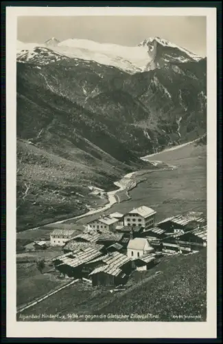 Foto AK - Alpenbad Hintertux - Zillertal Tirol - gegen die Gletscher Berge Dorf