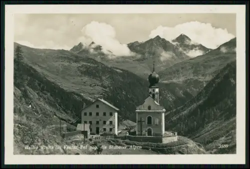 Foto AK - Heilig Kreuz Venter Tal Tirol - Kirche Stubaital Alpen Berg Österreich