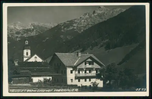 Foto AK - Neustift Tirol - Gasthof Volderauer - Kirche Berge - Stubaital Alpen
