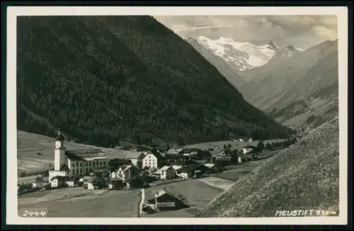 Foto AK - Neustift Stubaital Tirol Kirche Alpen Berge Gletscher Dorf Österreich