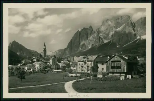 Foto AK - Cortina d’Ampezzo - Dolomiten Col Rosa Pomagagnon Kirche Berge Italien