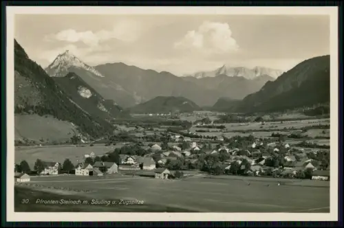 Foto AK Pfronten Steinach Allgäu Säuling Zugspitze Berg Alpen Bayern Dorf Kirche