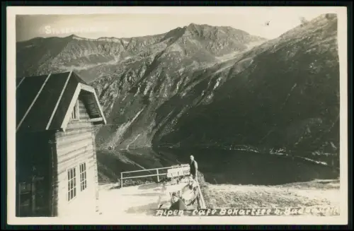 Foto AK - Alpen-Cafe Bokartsee - bei Bad Gastein - Silberpfennig Hütte Berge See