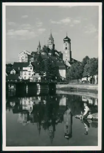 Foto 18x12cm - Hohenzollernschloss Sigmaringen Altstadt Donau Spiegelung um 1940