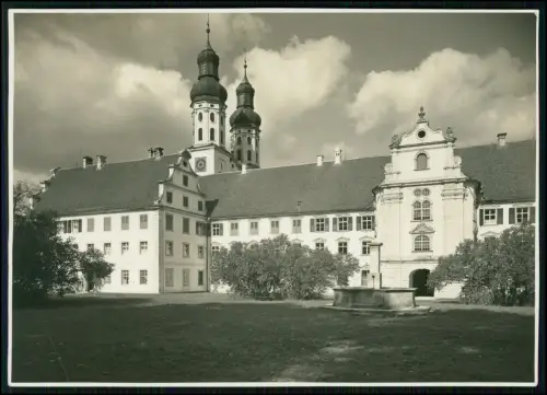 Foto 18x13cm - Kloster Obermarchtal, Barockfassade Zwiebeltürme Garten - um 1940