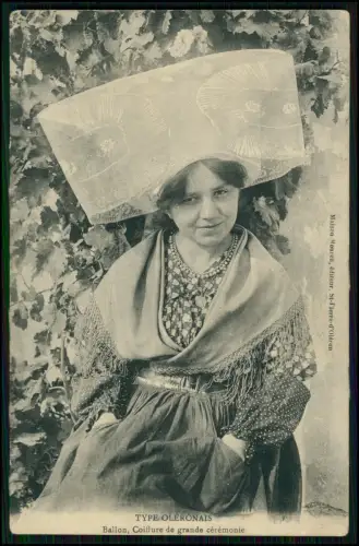 2x AK 1. WK - Frankreich - Type Oléronais Ballon Coiffure France Tracht  - 1915