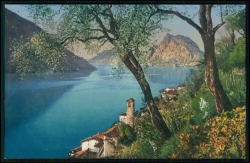 10x AK - Lugano Schweiz alte Postkarten - Luganersee Tessin Alpen Stadtansicht