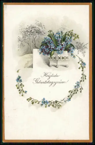 7x AK - Blumen mit Gruß Festkarten - 1910–1920 n. Bardüttingdorf Spenge gelaufen